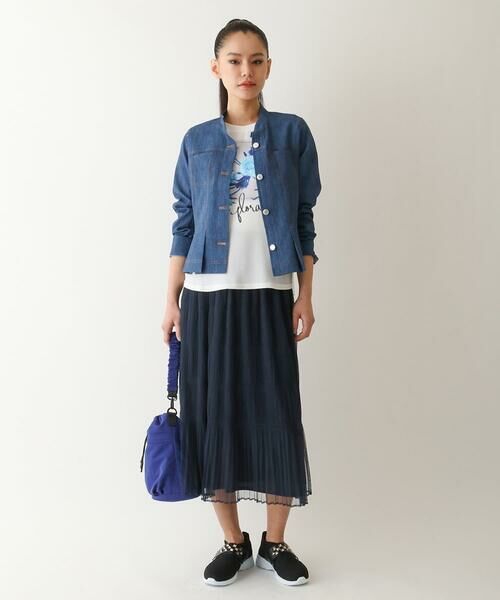 HIROKO BIS GRANDE / ヒロコビス グランデ セットアップ | 【大きいサイズ】デニム風ステッチデザインジャケット /洗濯機で洗える | 詳細17