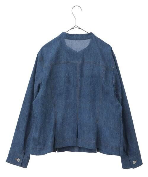 HIROKO BIS GRANDE / ヒロコビス グランデ セットアップ | 【大きいサイズ】デニム風ステッチデザインジャケット /洗濯機で洗える | 詳細4