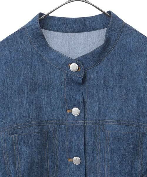 HIROKO BIS GRANDE / ヒロコビス グランデ セットアップ | 【大きいサイズ】デニム風ステッチデザインジャケット /洗濯機で洗える | 詳細6