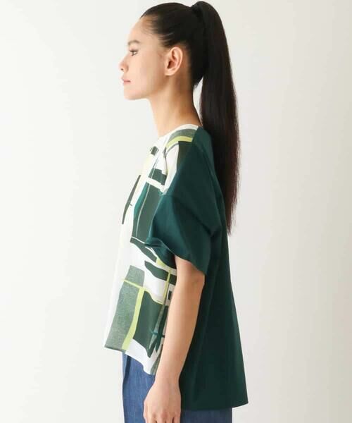 HIROKO BIS GRANDE / ヒロコビス グランデ カットソー | 【大きいサイズ】ブロッキングプリントデザインプルオーバー /洗える | 詳細7