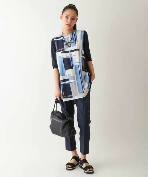 HIROKO BIS GRANDE / ヒロコビス グランデ チュニック | 【大きいサイズ】ブロッキングモチーフデザインチュニック /洗濯機で洗える | 詳細10