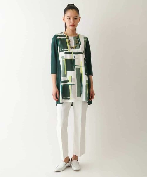 HIROKO BIS GRANDE / ヒロコビス グランデ チュニック | 【大きいサイズ】ブロッキングモチーフデザインチュニック /洗濯機で洗える | 詳細15