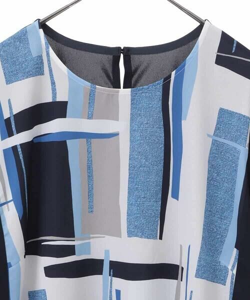 HIROKO BIS GRANDE / ヒロコビス グランデ チュニック | 【大きいサイズ】ブロッキングモチーフデザインチュニック /洗濯機で洗える | 詳細2