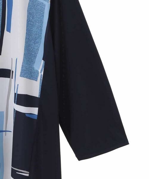 HIROKO BIS GRANDE / ヒロコビス グランデ チュニック | 【大きいサイズ】ブロッキングモチーフデザインチュニック /洗濯機で洗える | 詳細3