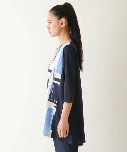 HIROKO BIS GRANDE / ヒロコビス グランデ チュニック | 【大きいサイズ】ブロッキングモチーフデザインチュニック /洗濯機で洗える | 詳細8