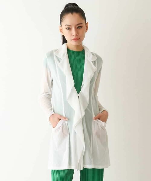 HIROKO BIS GRANDE / ヒロコビス グランデ カーディガン・ボレロ | 【大きいサイズ】ラッフルギャザーチュールジャケット /洗濯機で洗える | 詳細10