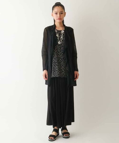 HIROKO BIS GRANDE / ヒロコビス グランデ カーディガン・ボレロ | 【大きいサイズ】ラッフルギャザーチュールジャケット /洗濯機で洗える | 詳細12