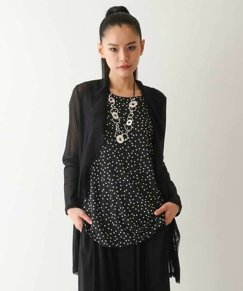 HIROKO BIS GRANDE / ヒロコビス グランデ カーディガン・ボレロ | 【大きいサイズ】ラッフルギャザーチュールジャケット /洗濯機で洗える | 詳細6
