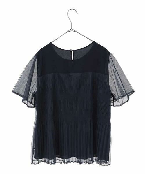 HIROKO BIS GRANDE / ヒロコビス グランデ シャツ・ブラウス | 【大きいサイズ】マジョリカプリーツシアーブラウス /洗える | 詳細1