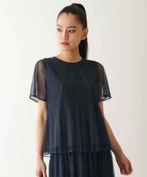 HIROKO BIS GRANDE / ヒロコビス グランデ シャツ・ブラウス | 【大きいサイズ】マジョリカプリーツシアーブラウス /洗える | 詳細7