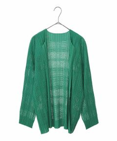 HIROKO BIS GRANDE / ヒロコビス グランデ カーディガン・ボレロ | 【大きいサイズ】プリモーディアルプリーツチェック柄カーディガン /洗える