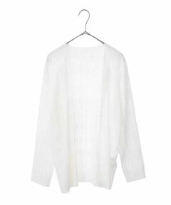 HIROKO BIS GRANDE / ヒロコビス グランデ カーディガン・ボレロ | 【大きいサイズ】プリモーディアルプリーツチェック柄カーディガン /洗える