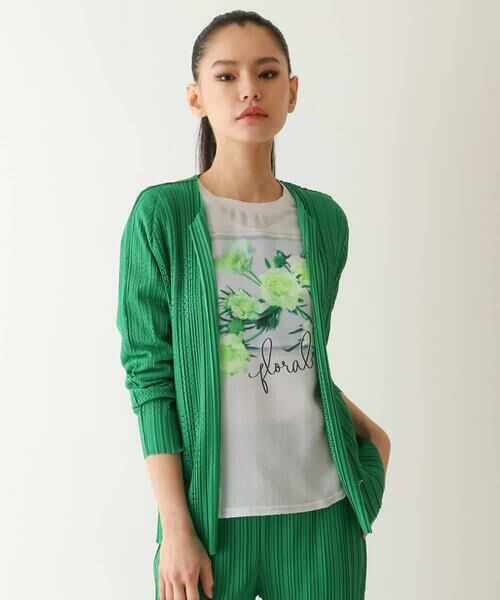 HIROKO BIS GRANDE / ヒロコビス グランデ カーディガン・ボレロ | 【大きいサイズ】プリモーディアルプリーツチェック柄カーディガン /洗える | 詳細1