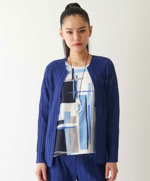 HIROKO BIS GRANDE / ヒロコビス グランデ カーディガン・ボレロ | 【大きいサイズ】プリモーディアルプリーツチェック柄カーディガン /洗える | 詳細10