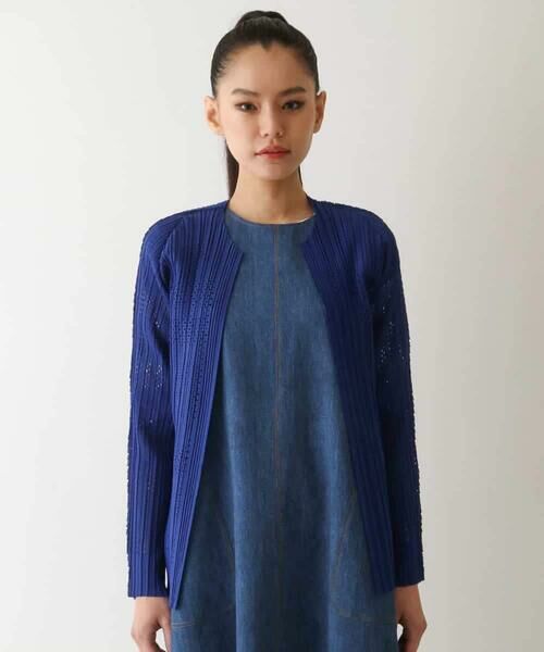 HIROKO BIS GRANDE / ヒロコビス グランデ カーディガン・ボレロ | 【大きいサイズ】プリモーディアルプリーツチェック柄カーディガン /洗える | 詳細7