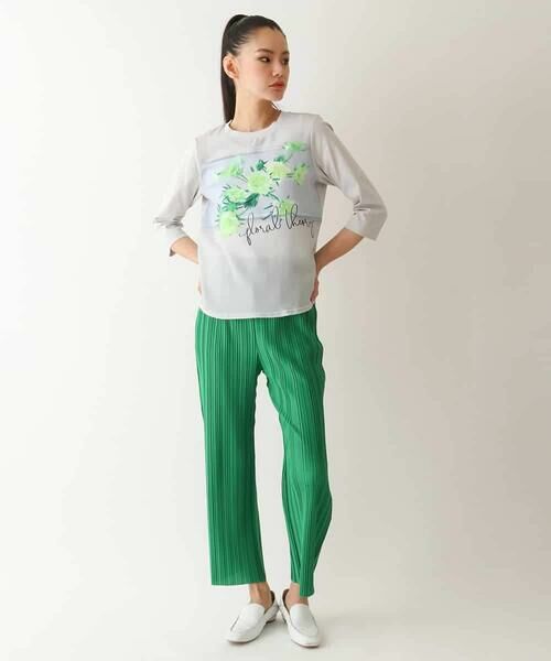 HIROKO BIS GRANDE / ヒロコビス グランデ カットソー | 【大きいサイズ】転写プリントドッキングカットソー /洗える | 詳細10