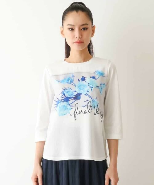 HIROKO BIS GRANDE / ヒロコビス グランデ カットソー | 【大きいサイズ】転写プリントドッキングカットソー /洗える | 詳細5