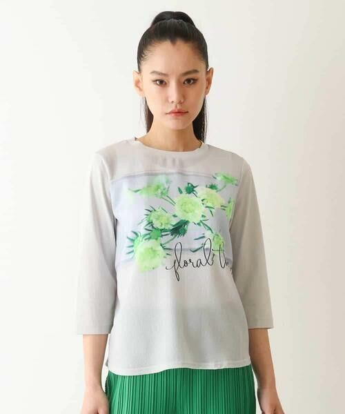 HIROKO BIS GRANDE / ヒロコビス グランデ カットソー | 【大きいサイズ】転写プリントドッキングカットソー /洗える | 詳細18