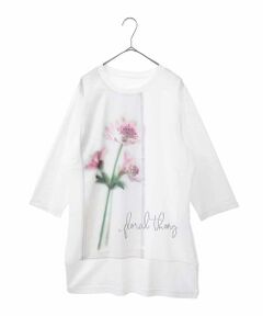 HIROKO BIS GRANDE / ヒロコビス グランデ チュニック | 【大きいサイズ】転写プリントドッキングチュニック /洗える
