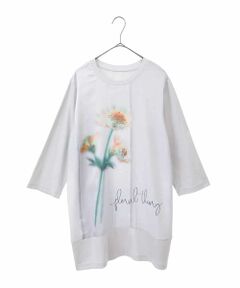 HIROKO BIS GRANDE / ヒロコビス グランデ チュニック | 【大きいサイズ】転写プリントドッキングチュニック /洗える