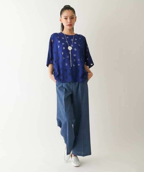 HIROKO BIS GRANDE / ヒロコビス グランデ カットソー | 【大きいサイズ】ドットシアードルマンカットソー /洗える | 詳細14