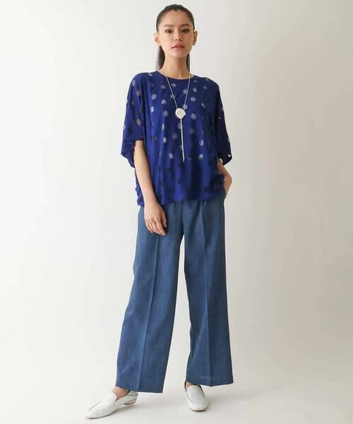 HIROKO BIS GRANDE / ヒロコビス グランデ カットソー | 【大きいサイズ】ドットシアードルマンカットソー /洗える | 詳細15