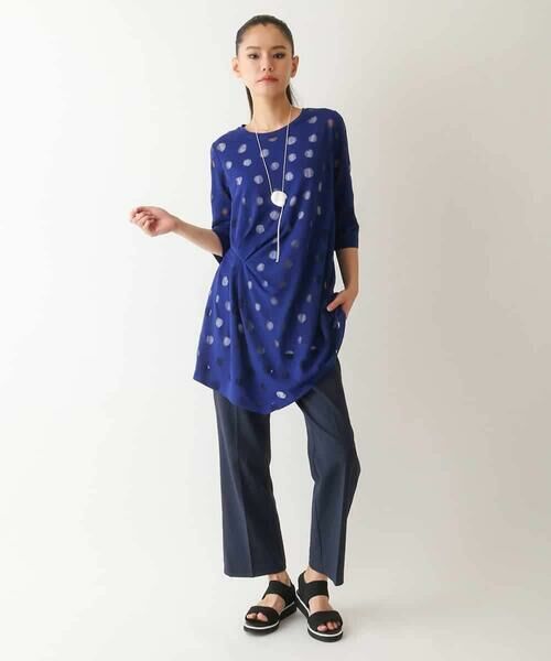 HIROKO BIS GRANDE / ヒロコビス グランデ チュニック | 【大きいサイズ】ドットシアータックデザインチュニック /洗える | 詳細10