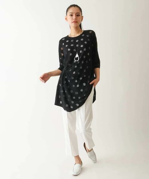 HIROKO BIS GRANDE / ヒロコビス グランデ チュニック | 【大きいサイズ】ドットシアータックデザインチュニック /洗える | 詳細15