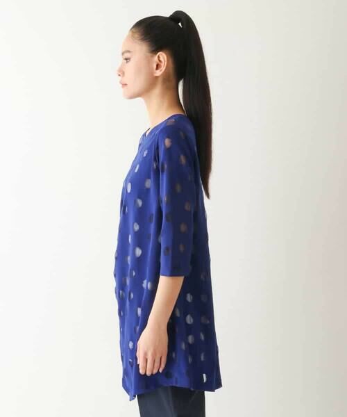 HIROKO BIS GRANDE / ヒロコビス グランデ チュニック | 【大きいサイズ】ドットシアータックデザインチュニック /洗える | 詳細7