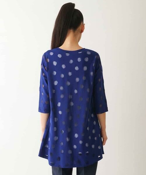 HIROKO BIS GRANDE / ヒロコビス グランデ チュニック | 【大きいサイズ】ドットシアータックデザインチュニック /洗える | 詳細8