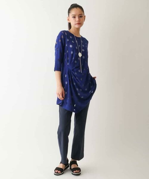 HIROKO BIS GRANDE / ヒロコビス グランデ チュニック | 【大きいサイズ】ドットシアータックデザインチュニック /洗える | 詳細9