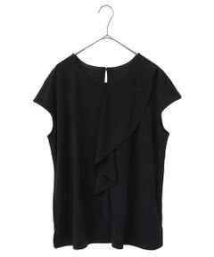 HIROKO BIS GRANDE / ヒロコビス グランデ カットソー | 【大きいサイズ】アシンメトリーフリルデザインノースリーブプルオーバー /洗える