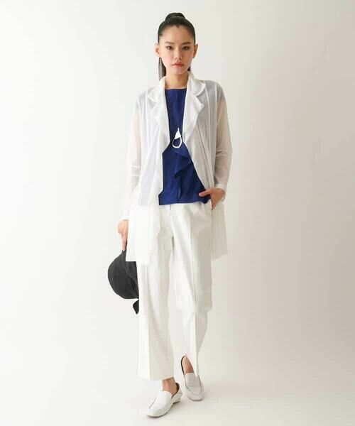 HIROKO BIS GRANDE / ヒロコビス グランデ カットソー | 【大きいサイズ】アシンメトリーフリルデザインノースリーブプルオーバー /洗える | 詳細12