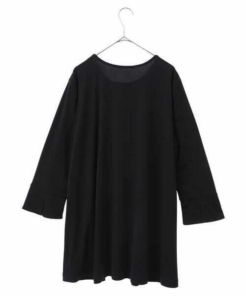 HIROKO BIS GRANDE / ヒロコビス グランデ チュニック | 【大きいサイズ】アシンメトリーフリルデザインチュニック /洗える | 詳細1