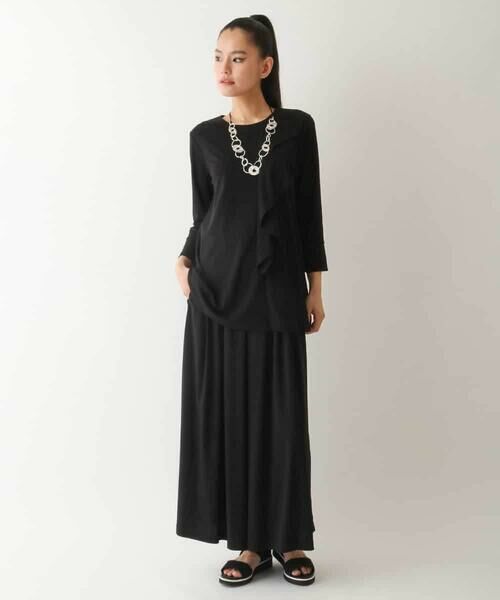 HIROKO BIS GRANDE / ヒロコビス グランデ チュニック | 【大きいサイズ】アシンメトリーフリルデザインチュニック /洗える | 詳細13