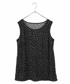 HIROKO BIS GRANDE / ヒロコビス グランデ タンクトップ | 【大きいサイズ】ポルカドットノースリーブトップ /洗える