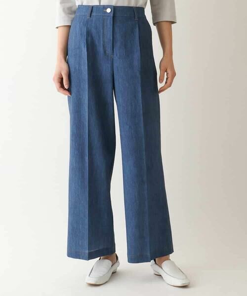 HIROKO BIS GRANDE / ヒロコビス グランデ その他パンツ | 【大きいサイズ】デニム風ワイドパンツ /洗濯機で洗える | 詳細1