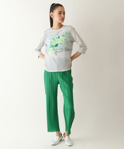 HIROKO BIS GRANDE / ヒロコビス グランデ ショート・ハーフ・半端丈パンツ | 【大きいサイズ】プリモーディアルプリーツパンツ /洗える | 詳細17