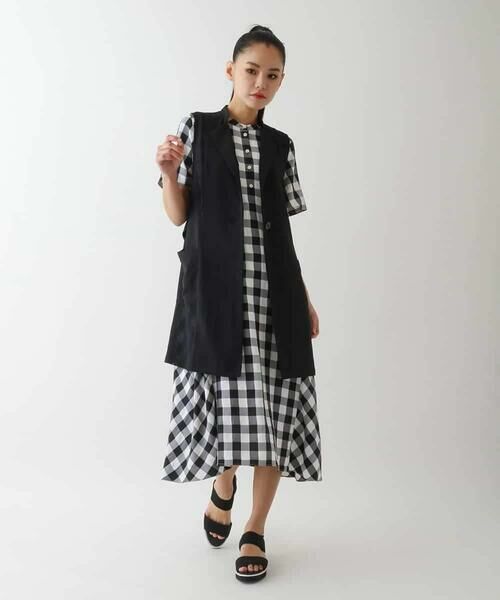 HIROKO BIS GRANDE / ヒロコビス グランデ ベスト | 【大きいサイズ/接触冷感/UVカット/吸汗速乾】サイドメッシュデザインジレ /洗濯機で洗える | 詳細16