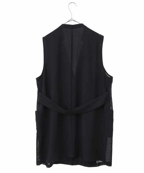 HIROKO BIS GRANDE / ヒロコビス グランデ ベスト | 【大きいサイズ/接触冷感/UVカット/吸汗速乾】サイドメッシュデザインジレ /洗濯機で洗える | 詳細3