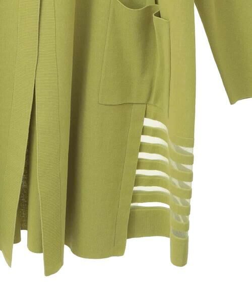 HIROKO BIS GRANDE / ヒロコビス グランデ カーディガン・ボレロ | 【大きいサイズ/接触冷感】シアーボーダーアクセントニットカーディガン /洗える | 詳細4