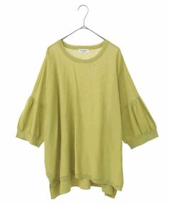 HIROKO BIS GRANDE / ヒロコビス グランデ ニット・セーター | 【大きいサイズ/接触冷感】パフスリーブニットプルオーバー /洗える