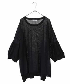 HIROKO BIS GRANDE / ヒロコビス グランデ ニット・セーター | 【大きいサイズ/接触冷感】パフスリーブニットプルオーバー /洗える