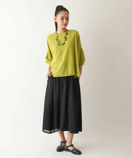 HIROKO BIS GRANDE / ヒロコビス グランデ ニット・セーター | 【大きいサイズ/接触冷感】パフスリーブニットプルオーバー /洗える | 詳細13