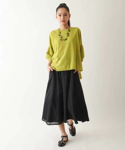 HIROKO BIS GRANDE / ヒロコビス グランデ ニット・セーター | 【大きいサイズ/接触冷感】パフスリーブニットプルオーバー /洗える | 詳細14