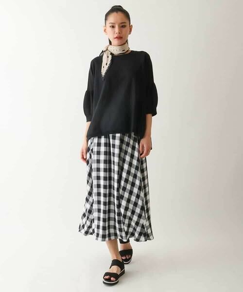 HIROKO BIS GRANDE / ヒロコビス グランデ ニット・セーター | 【大きいサイズ/接触冷感】パフスリーブニットプルオーバー /洗える | 詳細19