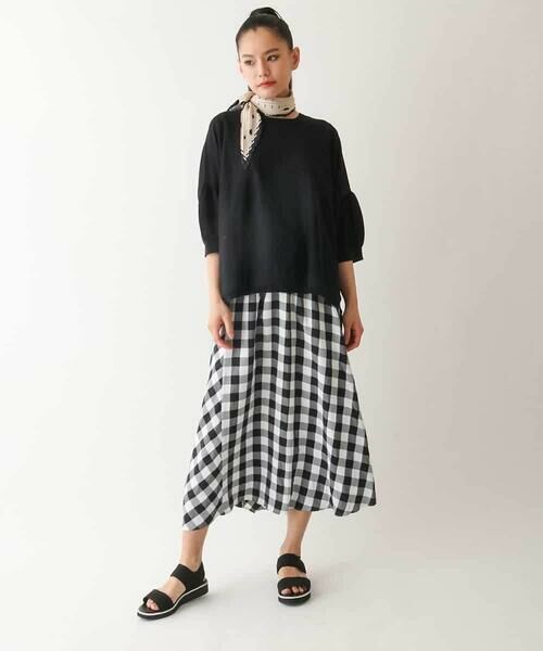 HIROKO BIS GRANDE / ヒロコビス グランデ ニット・セーター | 【大きいサイズ/接触冷感】パフスリーブニットプルオーバー /洗える | 詳細20