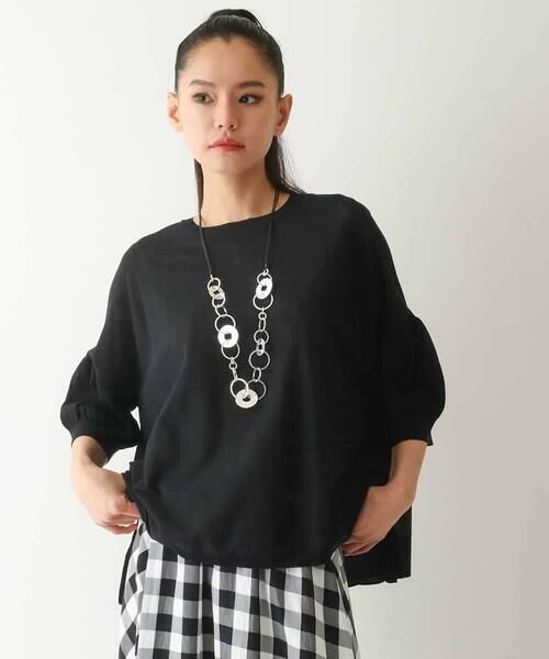 HIROKO BIS GRANDE / ヒロコビス グランデ ニット・セーター | 【大きいサイズ/接触冷感】パフスリーブニットプルオーバー /洗える | 詳細6