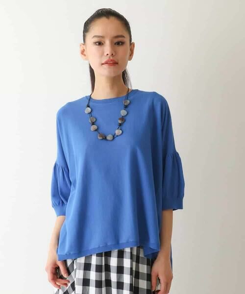 HIROKO BIS GRANDE / ヒロコビス グランデ ニット・セーター | 【大きいサイズ/接触冷感】パフスリーブニットプルオーバー /洗える | 詳細7