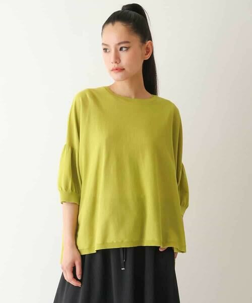 HIROKO BIS GRANDE / ヒロコビス グランデ ニット・セーター | 【大きいサイズ/接触冷感】パフスリーブニットプルオーバー /洗える | 詳細8